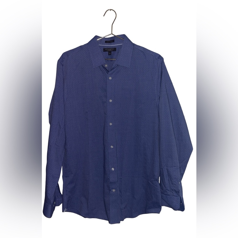 Banana Republic Men’s Blue Button-Up Dress Shirt Grant Slim Fit Size Large